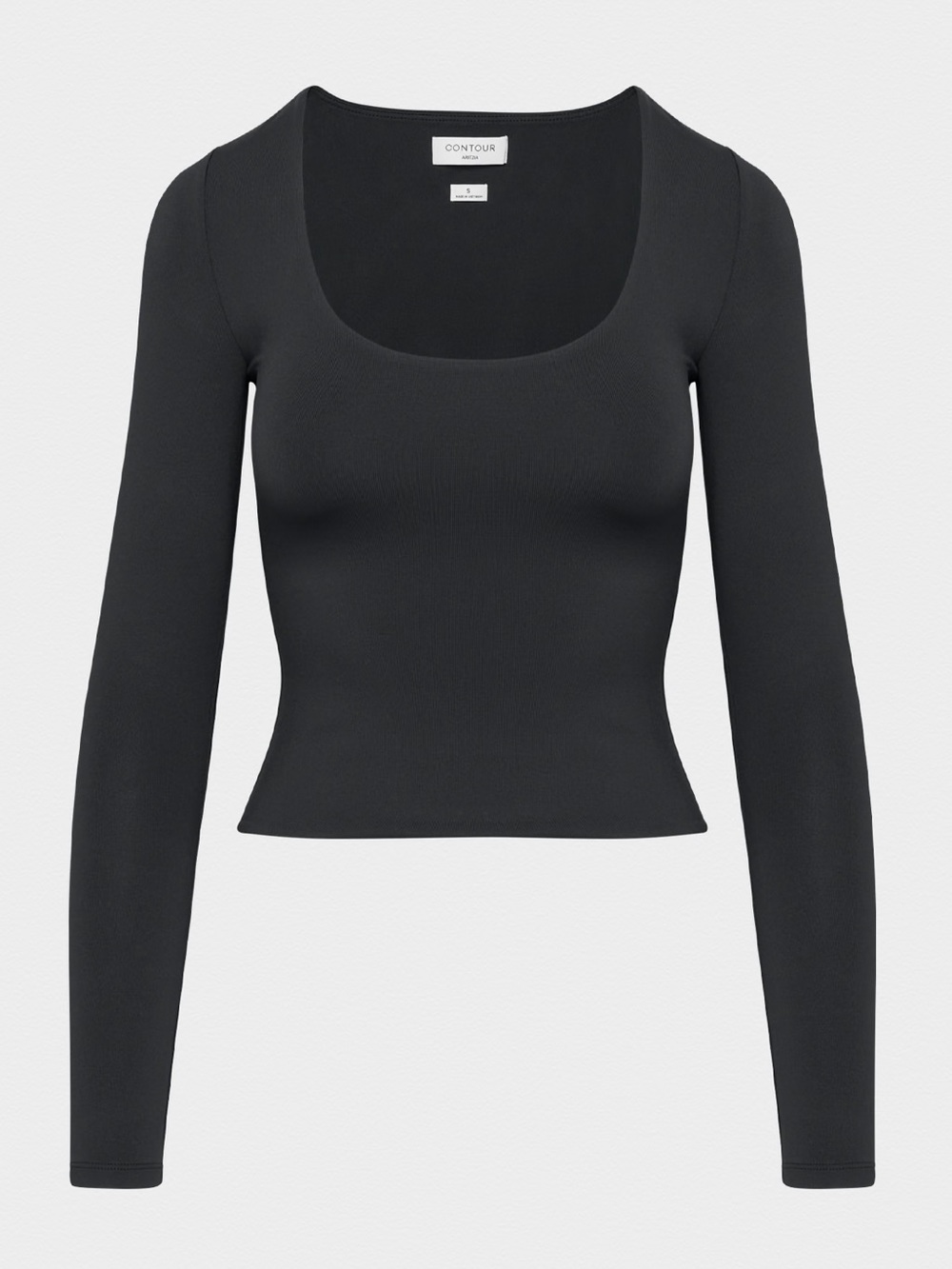 Babaton Aritzia size XS Black Long-Sleeve Scoop Neck Top
